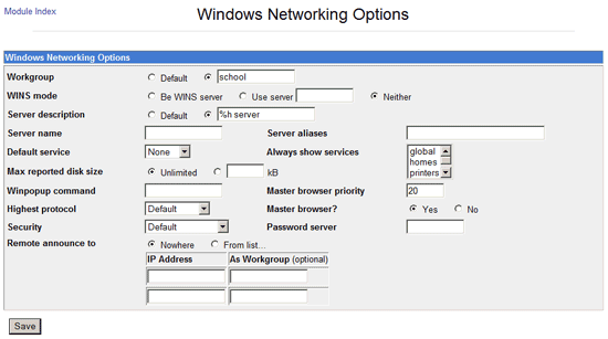 Windows Networking Configuration