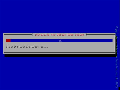 Debian installing the base