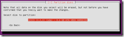 Ubuntu Select Disk to partition
