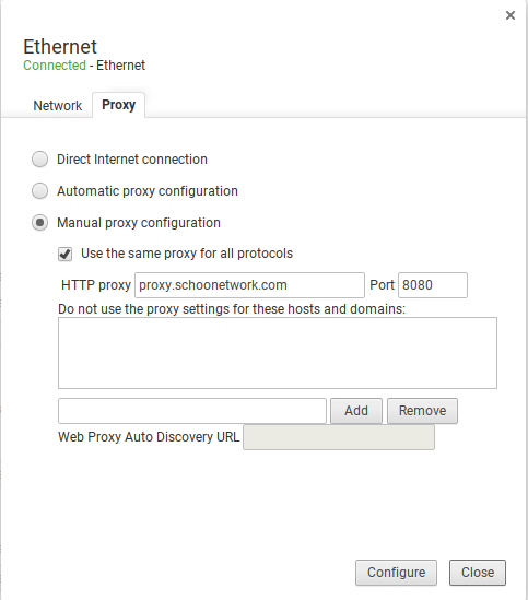 Proxy Server Settings